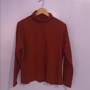 Burnt orange long sleeve turtleneck